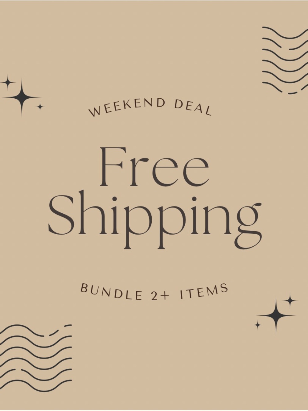 Free Shipping Promo Graphic - Beige & Dark Brown